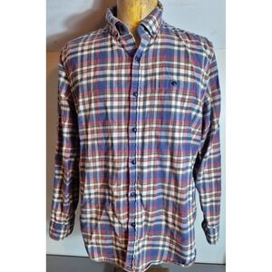 Vineyard Vines Mens Flannel Longshore Shirt Large Slim Fit Multicolored Plaid